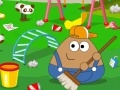 Gra Pou cleans in school