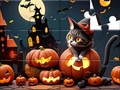 Gra Jigsaw Puzzle: Halloween Cat