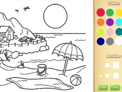 Gra Beach Coloring Book For Kids