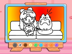 Gra Coloring Book: Toca Life With Pusheen
