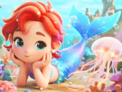 Gra Jigsaw Puzzle: Chibi Mermaid Marshmallow Jellyfish