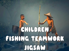 Gra Children Fishing Teamwork Jigsaw