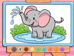 Gra Coloring Book: Cute Baby Elephant