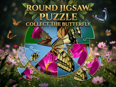 Gra Round Jigsaw Puzzle - Collect the Butterfly