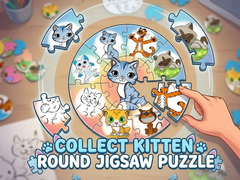 Gra Round jigsaw Puzzle - Collect Kitten