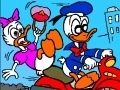 Gra Donald Duck on a motorcycle