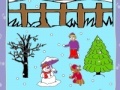Gra Snow man and winter night coloring