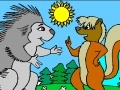 Gra Coloring: Hedgehog and squirrel on the lawn