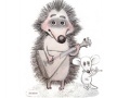 Gra Hedgehog and mouse play musical instruments